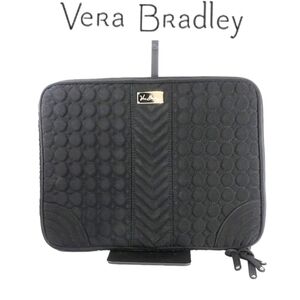 Vera Bradley Black Quilted Zip up Laptop Bag